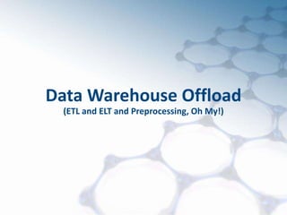 1©MapR Technologies - Confidential
Data Warehouse Offload
(ETL and ELT and Preprocessing, Oh My!)
 