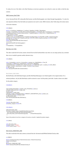 Data Warehouse Project | DOCX