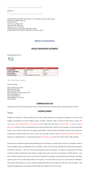 Data Warehouse Project | DOCX