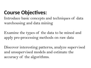 DATA WAREHOUSING and DATA MINING jntuk r23 | PPTX