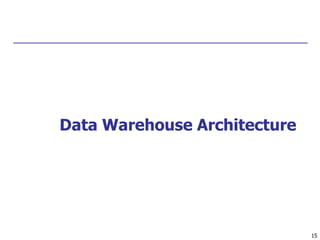 15
Data Warehouse Architecture
 