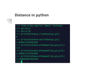 Distance in python
 