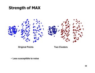 Strength of MAX
68
Original Points Two Clusters
• Less susceptible to noise
 