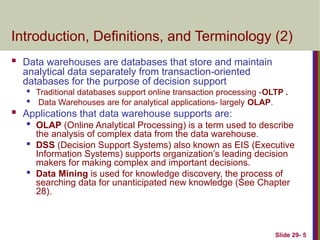 Data WareHousing and OLAP Details and Description | PPT