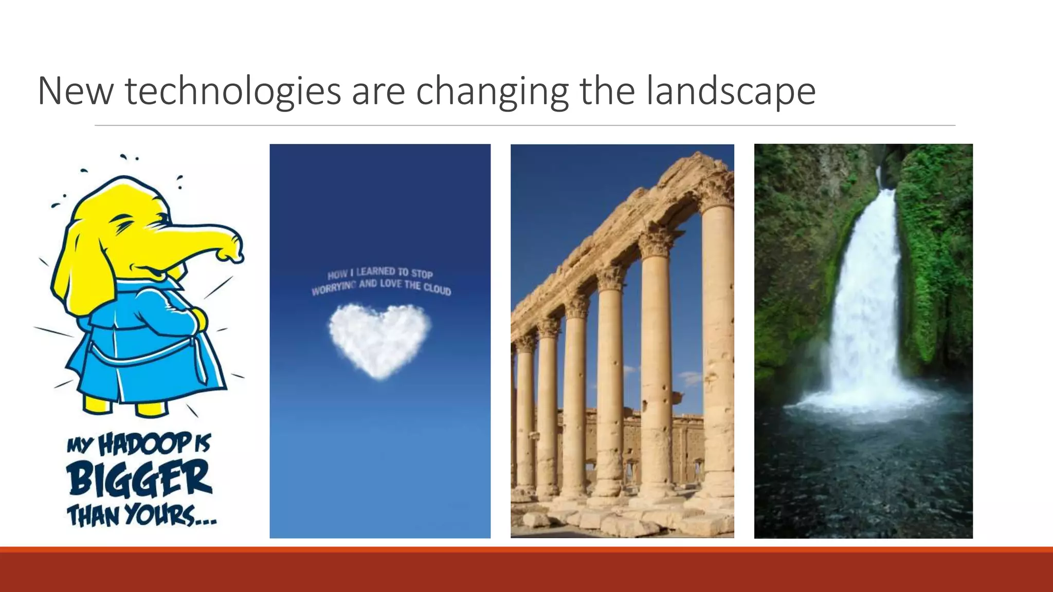 New technologies are changing the landscape
 