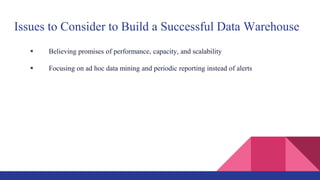 Data warehousing implementation issues | PPTX