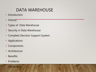 Data warehousing ppt | PPTX