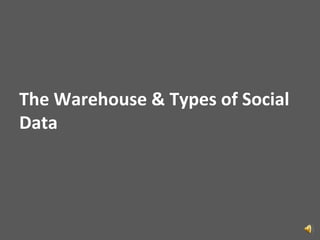If you’re used to Marketing Analytics and SaaS solutions, you have some “ah-ha” or perhaps some “oh-no” moments coming:Cost & Cycle TimeCustomer Data Warehouses (CDWs) are often bulky and expensive. Making small changes can seem like a BIG deal. Data QualityCDWs are a vital corporate asset. They are treated accordingly. You can’t move questionable or incomplete data into the warehouse.Customer is KEYCDWs are aptly named. Data must TIE one-to-one to a Customer Record.Warehousing : Some Key Constraints