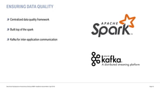 ENSURING DATA QUALITY
Data Driven Development of Autonomous Driving at BMW | DataWorks Summit Berlin | April 2018 Page 43
Centralized data quality framework
Built top of the spark
Kafka for inter-application communication
 