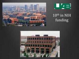 10th in NIH
funding
 