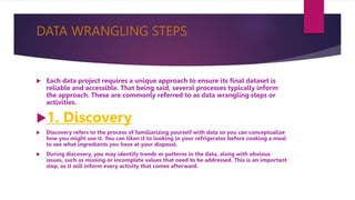 DATA WRANGLING presentation.pptx | Databases | Computer Software and ...