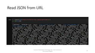 Read JSON from URL
Faculty of Information Technology, Thai - Nichi Institute of
Technology, Bangkok
31
 