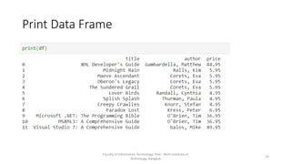 Print Data Frame
Faculty of Information Technology, Thai - Nichi Institute of
Technology, Bangkok
16
 