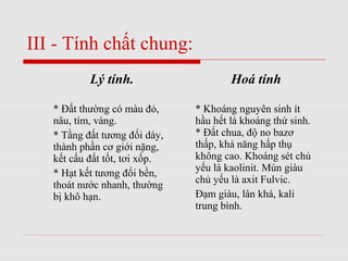 Đất feralit ở nước ta có màu đỏ vàng chủ yếu do đâu?