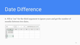 Spreadsheet Date & Time Functions | PDF