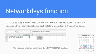 Spreadsheet Date & Time Functions | PDF