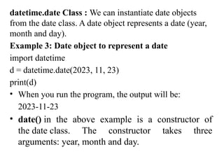 DateandTime presentation in python programming | PPTX