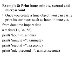 DateandTime presentation in python programming | PPTX