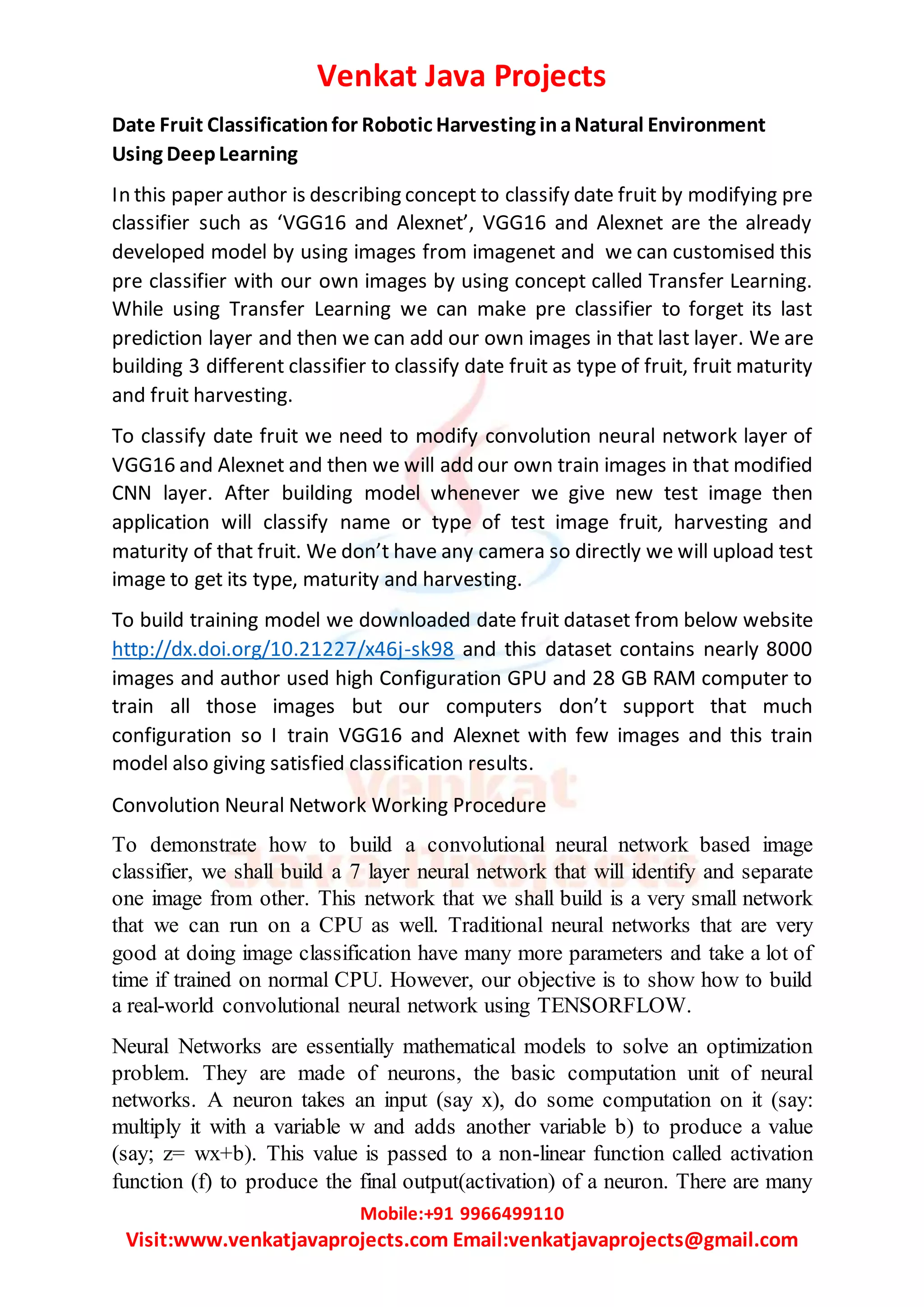 Date fruit classification for robotic harvesting in a natural