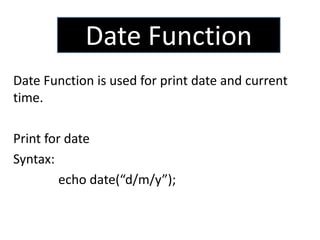 Date function | PPTX