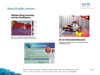 Mehr Wissen aus Daten – Möglichkeiten und Grenzen des Machine Learning 63 | 48
Maschinelles Lernen
"Wissen" | Technische A...