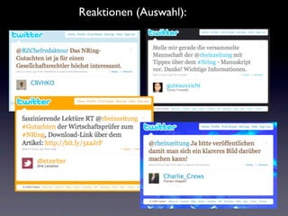 Reaktionen (Auswahl):
 