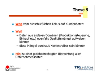Datenqualitätsmanagement heute und morgen