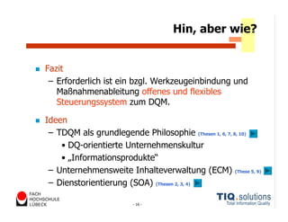 Datenqualitätsmanagement heute und morgen