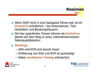 Datenqualitätsmanagement heute und morgen