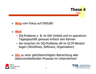 Datenqualitätsmanagement heute und morgen
