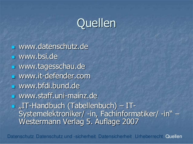 Datenschutz Datensicherheit Und Urheberrecht