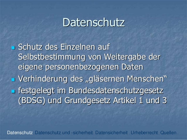 Datenschutz Datensicherheit Und Urheberrecht