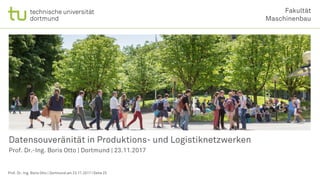 Datensouveränität in Produktions- und Logistiknetzwerken