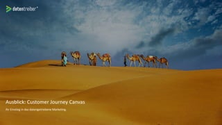 Ausblick: Customer Journey Canvas
Ihr Einstieg in das datengetriebene Marketing.
 