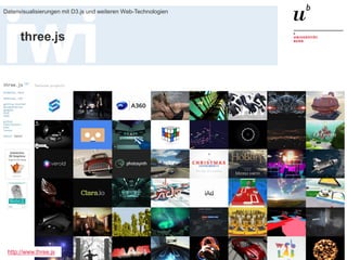 20. Januar 2016
Datenvisualisierungen mit D3.js und weiteren Web-Technologien
84
three.js
http://www.three.js
 