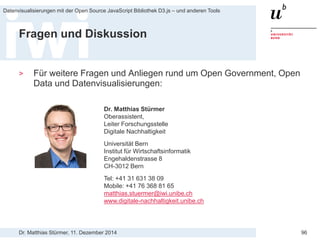 Dr. Matthias Stürmer, 11. Dezember 2014 
Datenvisualisierungen mit der Open Source JavaScript Bibliothek D3.js – und anderen Tools 
96 
Falsches Datumsformat  