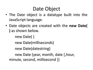 Date object.pptx date and object v | PPTX