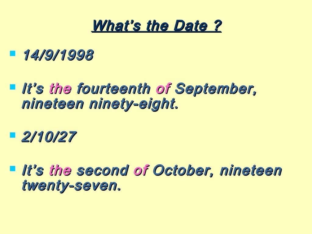 Dates