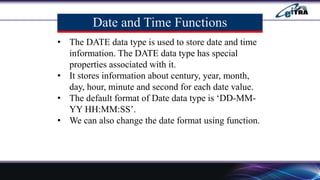 Date time function in Database | PPTX