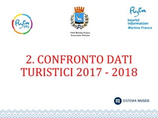2. CONFRONTO DATI
TURISTICI 2017 - 2018
 