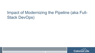 12
12
Impact of Modernizing the Pipeline (aka Full-
Stack DevOps)
 