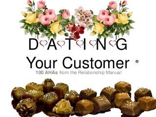 100 AHAs from the Relationship Manual
©2015 James D. Feldman
D A T I N G
Your Customer ®
 
