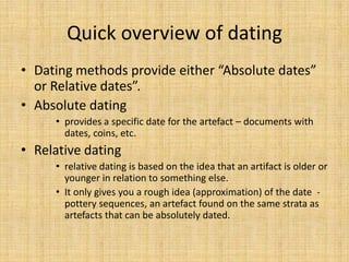 Dating an archaeological find 2013 | PPTX
