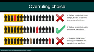 Overruling choice
@cubicgarden | https://en.wikipedia.org/wiki/Secretary_problem
 