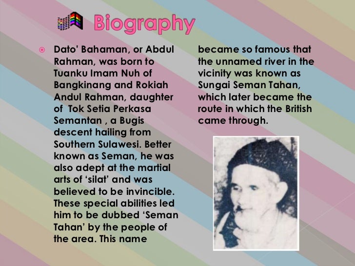 biodata dato bahaman pahlawan pahang