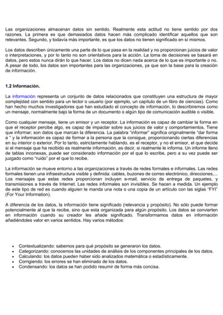 Dato,Conocimiento E Informacion