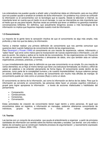 Dato,Conocimiento E Informacion