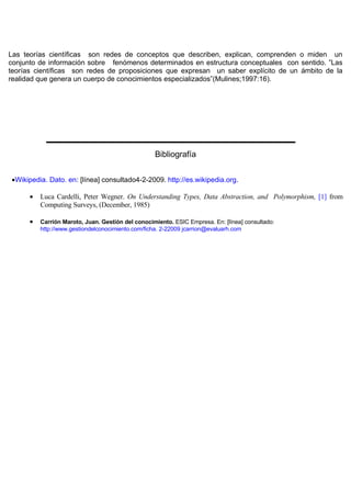 Dato,Conocimiento E Informacion