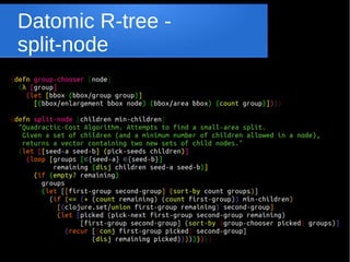 Datomic R-tree split-node

 