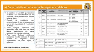 Variable Codebook Datos descriptivos | PDF
